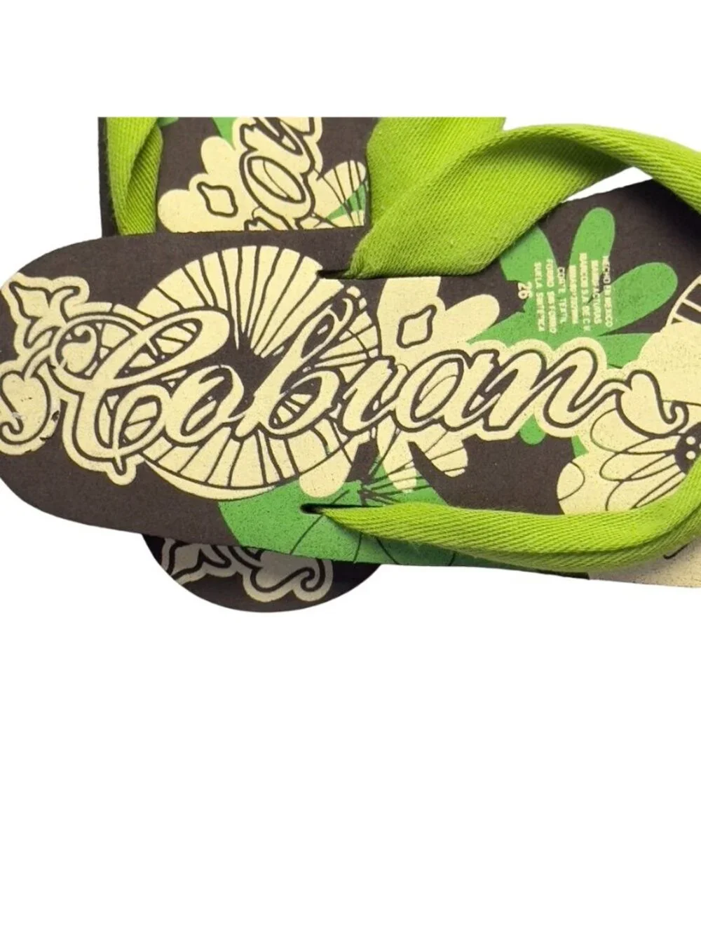 Women's Shoes COBIAN Flat Rubber Thongs Hawaiian Motif  Size 9 Hawaiian leisure